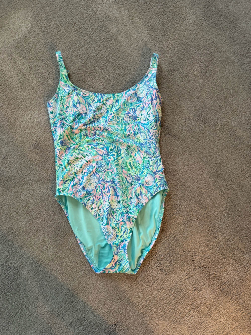 Lilly Pulitzer Aqua Floral One-Piece Swimsuit